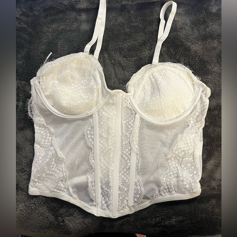 Charlotte Russe White Corset Top Size Medium